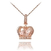 jewelry womens queen crown pendant necklace 18.52.16inch chain- 3 lays rose gold/platinum plated with austrain crystals