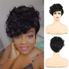 JF276 Black Afro Wig with Bangs Short Curly Wig for Black Women Halloween Cosplay Daily Wig miniinthebox