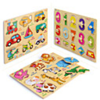 Jigsaw Puzzle Math Toy Educational Toy Square Wooden Girls