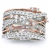 jude jewelers silver rose gold braided wrap knot style promise statement cocktail party ring (silver rose gold,  6) miniinthebox