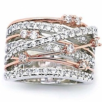 jude jewelers silver rose gold braided wrap knot style promise statement cocktail party ring (silver rose gold,  6) miniinthebox