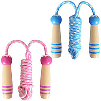 Jump Rope for Kids 2 Pcs Boys amp; Girls Skipping Ropes Wooden Handle Adjustable Cotton Braided Jumping Ropes for Children Students Preschooler School-Aged Child Outdoor Exercise (BlueandPink) miniinthebox