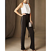 Jumpsuits Elegant Minimalist Wedding Guest Formal Evening Dress Jewel Neck Sleeveless Floor Length Chiffon Stretch Satin with Sleek Beading 2020