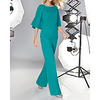Jumpsuits Minimalist Elegant Wedding Guest Formal Evening Dress Jewel Neck Half Sleeve Floor Length Chiffon with Sleek 2020