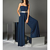 Jumpsuits Sexy Blue Wedding Guest Formal Evening Dress Strapless Sleeveless Floor Length Chiffon with Sash / Ribbon 2020