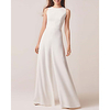 Jumpsuits Wedding Dresses Jewel Neck Floor Length Italy Satin Sleeveless Simple with 2021 miniinthebox