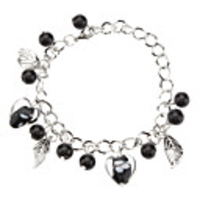 Just Follow Your Heart Coloured Glaze with Glass Bead Bracelet