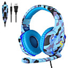 K-176 Camouflage Luminous Gaming Wired Headset 3.5mm Gaming Headphones W/MIC LED Headphones For PC Laptop PS4 Slim Xbox One X S
