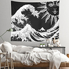 Kanagawa Wave Sun Wall Tapestry Art Decor Blanket Curtain Hanging Home Bedroom Living Room Decoration miniinthebox