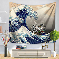 Kanagawa Wave Wall Tapestry Art Decor Blanket Curtain Hanging Home Bedroom Living Room Decoration Polyester miniinthebox