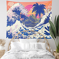 Kanagawa Wave Wall Tapestry Art Decor Blanket Curtain Hanging Home Bedroom Living Room Decoration Polyester miniinthebox