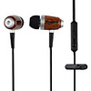 Kanen Mega Bass In-Ear Imitated Wood Earphones with Microphone and Volume Control for Iphone (Brown)