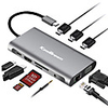 KawBrown 10 in 1 Thunderbolt 3 Type C Adapter Dock 3 USB 3.0 Port 4K HDMI 1080P VGA RJ45 Gigabit Ethernet For Laptop Macbook Pro