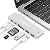 KawBrown 6 in 1 USB HUB Type C Docking Station with USB 3.0 Ports TF Slot Micro SD Card For MacBookPro2020