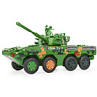 KDW 1:32 Plastic Alloy Military Vehicle Wheeled Assault Gun Engineering Vehicle Alloy Car Model Deformation Simulation All Adults Kids Car Toys
