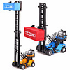 KDW 1:50 Plastic Alloy Container Truck Stacker Engineering Vehicle Alloy Car Model Deformation Simulation All Adults Kids Car Toys