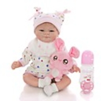 KEIUMI 16 inch Reborn Doll Baby Toddler Toy Reborn Toddler Doll Baby Girl Gift Cute Lovely Parent-Child Interaction Tipped and Sealed Nails Half Silicone and Cloth Body with Clothes and Accessories