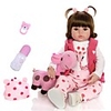 KEIUMI 18 inch Reborn Doll Baby Toddler Toy Reborn Toddler Doll Baby Girl Gift Cute Lovely Parent-Child Interaction Tipped and Sealed Nails 3/4 Silicone Limbs and Cotton Filled Body