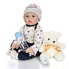 KEIUMI 22 inch Reborn Doll Baby Toddler Toy Reborn Toddler Doll Baby Boy Gift Cute Lovely Parent-Child Interaction Tipped and Sealed Nails Half Silicone and Cloth Body with Clothes and Accessories