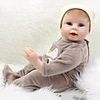 KEIUMI 22 inch Reborn Doll Baby Toddler Toy Reborn Toddler Doll Baby Boy Gift Cute Lovely Parent-Child Interaction Tipped and Sealed Nails Half Silicone and Cloth Body with Clothes and Accessories
