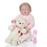 KEIUMI 22 inch Reborn Doll Baby Toddler Toy Reborn Toddler Doll Baby Girl Gift Cute Lovely Parent-Child Interaction Tipped and Sealed Nails Full Body Silicone 23D35-C36-T16 with Clothes and