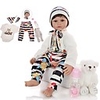 KEIUMI 24 inch Reborn Doll Baby Toddler Toy Reborn Toddler Doll Baby Boy Gift Cute Lovely Parent-Child Interaction Tipped and Sealed Nails Half Silicone and Cloth Body with Clothes and Accessories