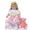 KEIUMI 24 inch Reborn Doll Baby Toddler Toy Reborn Toddler Doll Baby Girl Gift Cute Lovely Parent-Child Interaction Tipped and Sealed Nails Half Silicone and Cloth Body 24D05-C139-S12-T14 with