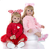 KEIUMI 24 inch Reborn Doll Baby Toddler Toy Reborn Toddler Doll Baby Girl Gift Cute Lovely Parent-Child Interaction Tipped and Sealed Nails Half Silicone and Cloth Body 2pcs with Clothes and