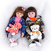 KEIUMI 24 inch Reborn Doll Baby Toddler Toy Reborn Toddler Doll Baby Girl Gift Cute Lovely Parent-Child Interaction Tipped and Sealed Nails Half Silicone and Cloth Body with Clothes and Accessories