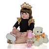 KEIUMI 24 inch Reborn Doll Baby Toddler Toy Reborn Toddler Doll Baby Girl Gift Cute Lovely Parent-Child Interaction Tipped and Sealed Nails Half Silicone and Cloth Body with Clothes and Accessories