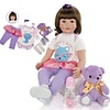 KEIUMI 24 inch Reborn Doll Baby Toddler Toy Reborn Toddler Doll Baby Girl Gift Cute Lovely Parent-Child Interaction Tipped and Sealed Nails Half Silicone and Cloth Body with Clothes and Accessories