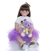 KEIUMI 24 inch Reborn Doll Baby Toddler Toy Reborn Toddler Doll Baby Girl Gift Cute Lovely Parent-Child Interaction Tipped and Sealed Nails Half Silicone and Cloth Body with Clothes and Accessories