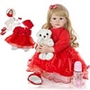 KEIUMI 24 inch Reborn Doll Baby Toddler Toy Reborn Toddler Doll Baby Girl Gift Cute Lovely Parent-Child Interaction Tipped and Sealed Nails Half Silicone and Cloth Body with Clothes and Accessories