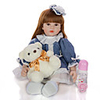 KEIUMI 24 inch Reborn Doll Baby Toddler Toy Reborn Toddler Doll Baby Girl Gift Cute Lovely Parent-Child Interaction Tipped and Sealed Nails Half Silicone and Cloth Body with Clothes and Accessories