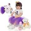 KEIUMI 24 inch Reborn Doll Baby Toddler Toy Reborn Toddler Doll Baby Girl Gift Cute Lovely Parent-Child Interaction Tipped and Sealed Nails Half Silicone and Cloth Body with Clothes and Accessories