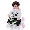 KEIUMI 24 inch Reborn Doll Baby Toddler Toy Reborn Toddler Doll Baby Girl Gift Cute Lovely Parent-Child Interaction Tipped and Sealed Nails Half Silicone and Cloth Body with Clothes and Accessories