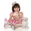 KEIUMI 24 inch Reborn Doll Baby Toddler Toy Reborn Toddler Doll Baby Girl Gift Cute Lovely Parent-Child Interaction Tipped and Sealed Nails Half Silicone and Cloth Body with Clothes and Accessories