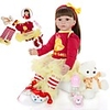 KEIUMI 24 inch Reborn Doll Baby Toddler Toy Reborn Toddler Doll Baby Girl Gift Cute Lovely Parent-Child Interaction Tipped and Sealed Nails Half Silicone and Cloth Body with Clothes and Accessories
