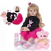 KEIUMI 24 inch Reborn Doll Baby Toddler Toy Reborn Toddler Doll Baby Girl Gift Cute Lovely Parent-Child Interaction Tipped and Sealed Nails Half Silicone and Cloth Body with Clothes and Accessories