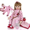 KEIUMI 24 inch Reborn Doll Baby Toddler Toy Reborn Toddler Doll Baby Girl Gift Cute Lovely Parent-Child Interaction Tipped and Sealed Nails Half Silicone and Cloth Body with Clothes and Accessories
