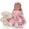 KEIUMI 24 inch Reborn Doll Baby Toddler Toy Reborn Toddler Doll Baby Girl Gift Cute Lovely Parent-Child Interaction Tipped and Sealed Nails Half Silicone and Cloth Body with Clothes and Accessories