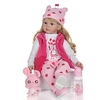KEIUMI 24 inch Reborn Doll Baby Toddler Toy Reborn Toddler Doll Baby Girl Gift Cute Lovely Parent-Child Interaction Tipped and Sealed Nails Half Silicone and Cloth Body with Clothes and Accessories