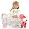 KEIUMI 24 inch Reborn Doll Baby Toddler Toy Reborn Toddler Doll Baby Girl Gift Cute Lovely Parent-Child Interaction Tipped and Sealed Nails Half Silicone and Cloth Body with Clothes and Accessories