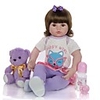 KEIUMI 24 inch Reborn Doll Baby Toddler Toy Reborn Toddler Doll Baby Girl Gift Cute Lovely Parent-Child Interaction Tipped and Sealed Nails Half Silicone and Cloth Body with Clothes and Accessories