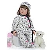 KEIUMI 24 inch Reborn Doll Baby Toddler Toy Reborn Toddler Doll Baby Girl Gift Cute Lovely Parent-Child Interaction Tipped and Sealed Nails Half Silicone and Cloth Body with Clothes and Accessories