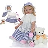 KEIUMI 24 inch Reborn Doll Baby Toddler Toy Reborn Toddler Doll Baby Girl Gift Cute Lovely Parent-Child Interaction Tipped and Sealed Nails Half Silicone and Cloth Body with Clothes and Accessories