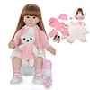 KEIUMI 24 inch Reborn Doll Baby Toddler Toy Reborn Toddler Doll Baby Girl Gift Cute Lovely Parent-Child Interaction Tipped and Sealed Nails Half Silicone and Cloth Body with Clothes and Accessories