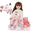 KEIUMI 24 inch Reborn Doll Baby Toddler Toy Reborn Toddler Doll Baby Girl Gift Cute Lovely Parent-Child Interaction Tipped and Sealed Nails Half Silicone and Cloth Body with Clothes and Accessories