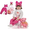 KEIUMI 24 inch Reborn Doll Baby Toddler Toy Reborn Toddler Doll Baby Girl Gift Cute Lovely Parent-Child Interaction Tipped and Sealed Nails Half Silicone and Cloth Body with Clothes and Accessories