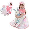 KEIUMI 24 inch Reborn Doll Baby Toddler Toy Reborn Toddler Doll Baby Girl Gift Cute Lovely Parent-Child Interaction Tipped and Sealed Nails Half Silicone and Cloth Body with Clothes and Accessories